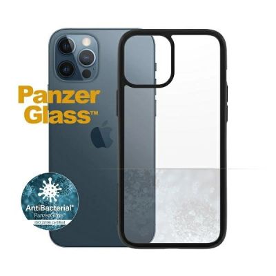 2. Etui PanzerGlass ClearCase antybakteryjne na iPhone 12 Pro Max - przezroczysto-czarne