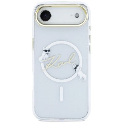 3. Etui Karl Lagerfeld IML Choupettes Karl  Script Logo MagSafe na iPhone Air - przezroczyste