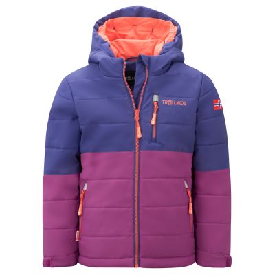 Kurtka zimowa dziecięca Trollkids Kids Hemsedal Snow Jacket XT ocieplana wodoodporna fioletowa (513-154)