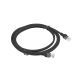 2. Patchcord UTP Lanberg PCU5-10CC-0200-BK (RJ45 - RJ45 ; 2m; UTP; kat. 5e; kolor czarny)