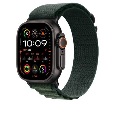 2. Pasek Apple Watch Alpine Loop Armband für Watch Ultra 49mm Dunkelgrün / Titan schwarz (S)