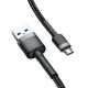 2. Baseus Cafule Cable wytrzymały nylonowy kabel przewód USB / micro USB 2A 3M czarno-szary (CAMKLF-HG1)
