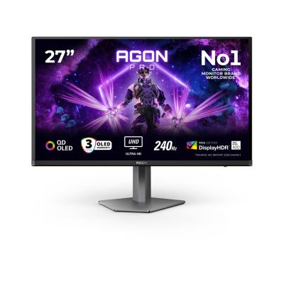 17. Monitor AOC AG276UZD 27" Wyświetlacz QD-OLED UHD 16:9 240 Hz 0,03 ms 3840 x 2160 pikseli 2 porty HDMI Czarny