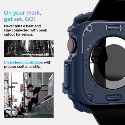 10. Etui Spigen Rugged Armor na Apple Watch 10 46 mm - granatowe