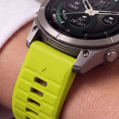 6. Pasek Tech-Protect Silicone na Garmin Fenix 5 / 6 / 6 Pro / 7 / 8 / 8 Pro / E / 9 / 9 Pro (51 mm) - limonkowy