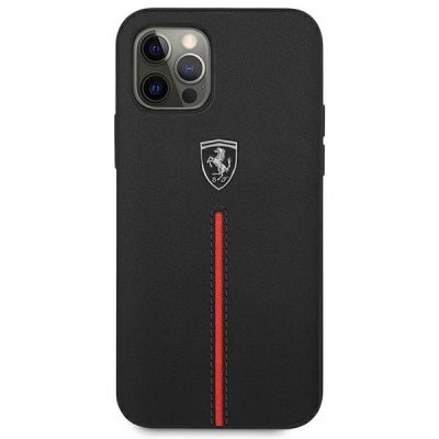 3. Etui Ferrari Off Track Leather Nylon Stripe na iPhone 12 Pro Max - czarne