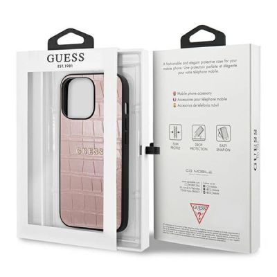 8. Etui Guess Croco Strap Collection na iPhone 13 Pro / 13 6,1" - różowe