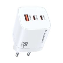 Ładowarka sieciowa GaN Wozinsky CGWCW 65W USB-A / 2 x USB-C - biała