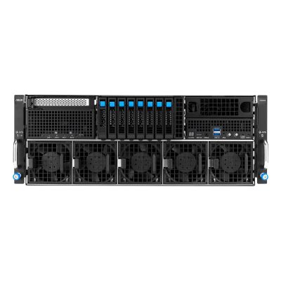 6. Platforma Asus Rack (4U) ESC8000A-E13X AMD EPYC 9005 (8xNVMe, 2xM.2, 2x10Gbe, 8xQSFP, IPMI, R3200W)