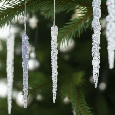 5. SOPLE LODU KRYSZTAŁOWE DEKORACJA WISZĄCA 22CM 4SZT