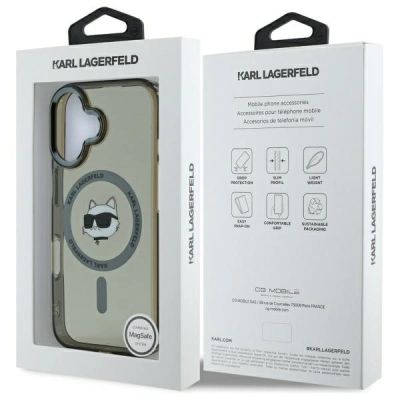 8. Etui Karl Lagerfeld IML Metal Choupette Head MagSafe na iPhone 16 Plus - czarne