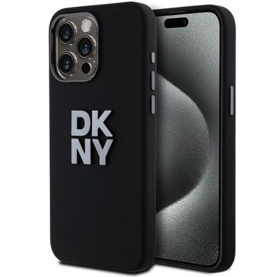 Etui DKNY Liquid Silicone Metal Logo na iPhone 15 Pro Max - czarne