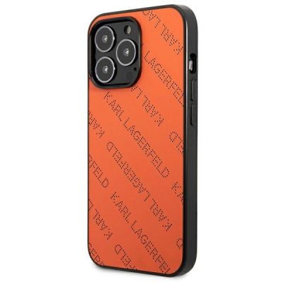 2. Etui Karl Lagerfeld Perforated Allover na iPhone 13 Pro Max 6,7" - pomarańczowe
