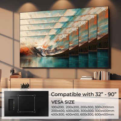 18. MACLEAN UCHWYT DO TV MAX VESA 600X400, 32-90", 80KG, REG. ODCHYLENIA +15°~-15° MC-421