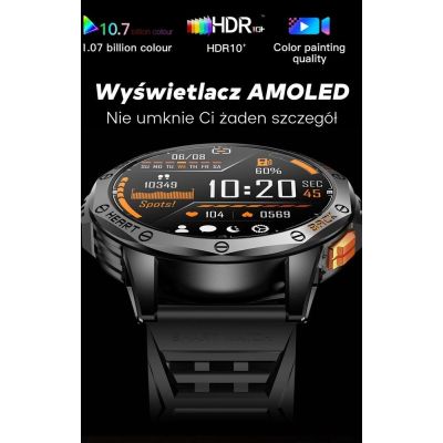 17. Smartwatch Męski GRAVITY GPS GT24-1 Czarny Pasek Silikonowy + Granatowy Pasek Silikonowy
