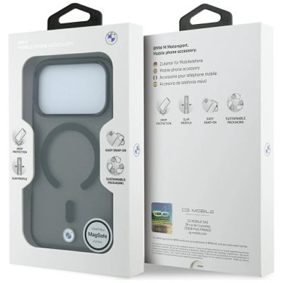 9. Etui BMW Sign Frosted IML & MetalL Logo MagSafe na iPhone 17 Pro Max / 18 Pro Max - czarne