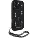 3. Etui Karl Lagerfeld Saffiano Crystals  w/Chain na iPhone 16 Pro - czarne