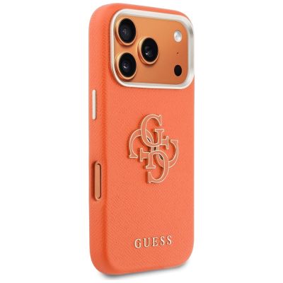 4. Etui Guess FW Resin Logo na iPhone 17 Pro - pomarańczowe