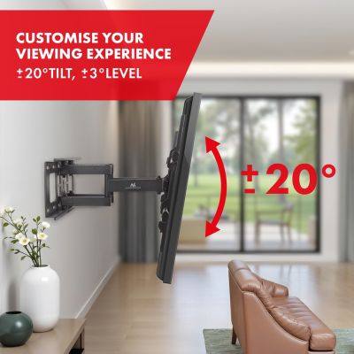 5. MACLEAN UCHWYT DO TV, MAX VESA 600X400, 32-85", 60KG, REG.KĄTA W PIONIE I POZIOMIE, PROFIL 65-390MM, CZARNY MC-789