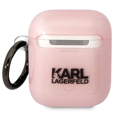2. Etui Karl Lagerfeld Ikonik Choupette na AirPods 1/2 - różowe