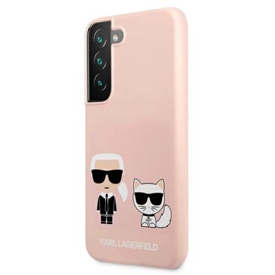2. Etui Karl Lagerfeld Silicone Ikonik Karl&Choupette na Samsung Galaxy S22+ - jasnoróżowe