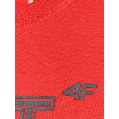 2. T-shirt oversize z nadrukiem dziecięcy 4F 4FJRSS25TTSHU3296-62S
