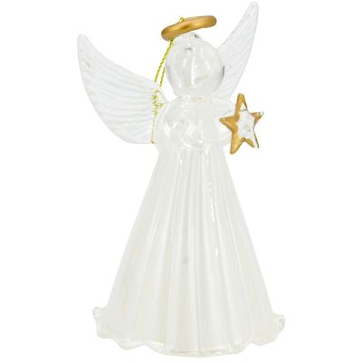 2. BOMBKA SZKLANA FORMÓWKA ANIOŁ 14CM SASKA GIFT & DECOR