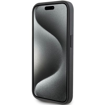 5. Etui Karl Lagerfeld Saffiano Cardslot Karl&Choupette Metal Pin do iPhone 15 Pro - czarne