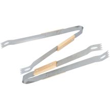 SZCZYPCE DO GRILLA Z DREWNIANĄ RĄCZKĄ