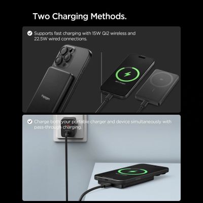 7. Powerbank Spigen Essential EA2205MQ 5000MAH 22.5W QI2 - czarny