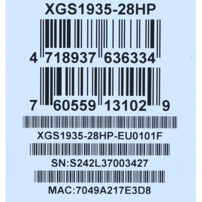 13. Switch Zyxel XGS1935-28HP 28p PoE (PoE+: 24)  375W Managed Gigabit/10G