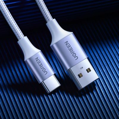 8. Kabel Ugreen US288 60131 USB-A / USB-C QC 3.0 3A 1m - biały