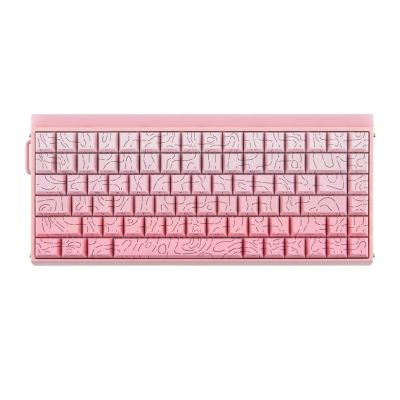 7. Klawiatura gasket HERO84 HE PINK+Gradient+Contour Dragon King switch RGB AULA