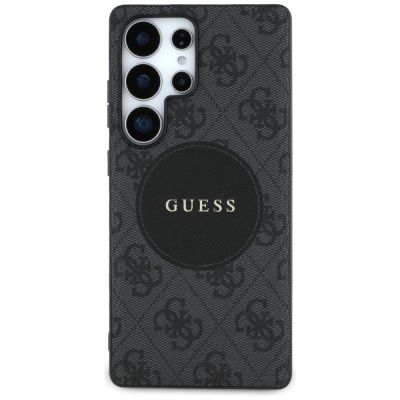 3. Etui Guess 4G Round Patch Classic Logo MagSafe do Samsung Galaxy S25 Ultra czarny