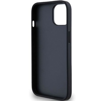 7. Etui DKNY Leather Mono Stripe & Metal Logo na iPhone 15 / 14 / 13 - czarne