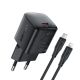 12. Ładowarka sieciowa Acefast A118 30W GaN USB-C z kablem USB-C do Lightning 1.2m - czarna