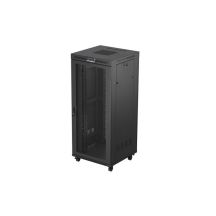 Szafa instalacyjna rack stojąca 19" 37U 800X800 czarna drzwi perforowane LCD Lanberg (Flat Pack)