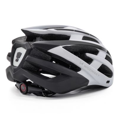 4. Kask rowerowy MTB Wozinsky z odpinanym daszkiem i tylną lampką USB 57-62 cm - czarno-biały