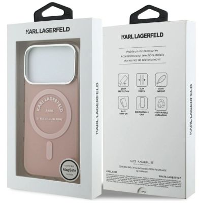 8. Etui Karl Lagerfeld IML Karl RSG Logo MagSafe do iPhone 17 Pro - różowe