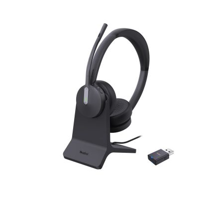 3. Yealink WH64 Hybrid Dual Teams Zestaw słuchawkowy Bezprzewodowy Opaska na głowę Biuro/centrum telefoniczne Micro-USB Bluetooth Podstawka do ładowania Czarny