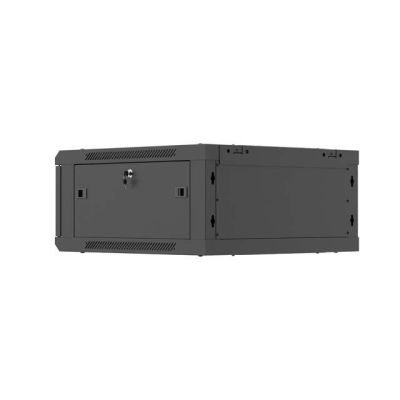 17. LANBERG SZAFA INSTALACYJNA RACK WISZĄCA 19" 4U 600X600 CZARNA DRZWI METALOWE (FLAT PACK)