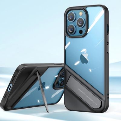 11. Ugreen Fusion Kickstand Case sztywne etui z żelową ramką i podstawką do iPhone 13 Pro czarny (90153)