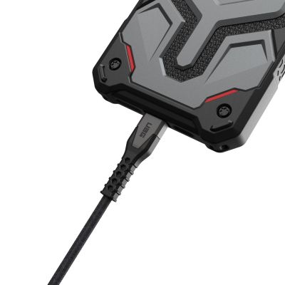 2. Kabel Urban Armor Gear Kevlar - 1,5 m - Błyskawica - USB C - Męski - Męski - Szary