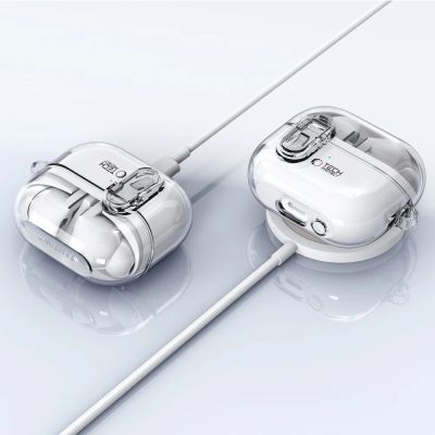 6. Etui Tech-Protect FlexAir z karabińczykiem na Samsung Galaxy Buds 3 / 3 Pro - przezroczyste