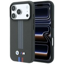 Etui BMW M Quadrille Kevlar Tricolor Print Lines MagSafe na iPhone 18 Pro Max / 17 Pro Max - ciemnoszare