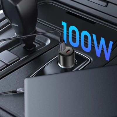 5. Ładowarka samochodowa CC03 2-porty PD100W - czarna