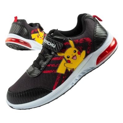Leomil buty sportowe dziecięce sneakersy Pokemon lekkie na rzep LED czarne