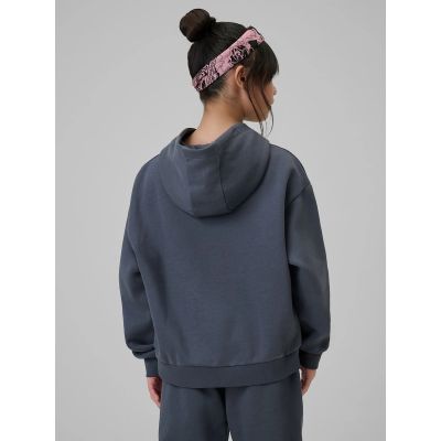 2. Bluza dresowa loose z kapturem dziewczęc 4F 4FJRSS26TSWSF2627-22S