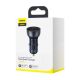 19. Baseus ładowarka samochodowa USB / USB Typ C 65 W 5 A SCP Quick Charge 4.0+ Power Delivery 3.0 ekran LCD szary (CCKX-C0G)