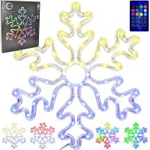 PŁATEK ŚNIEGU DEKORACYJNY WISZĄCY 31,5 x 36 CM 60LED RGB TIMER USB